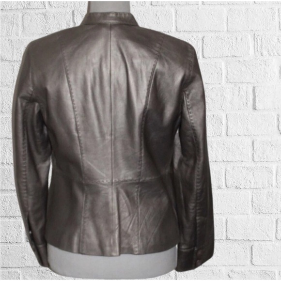 Sigrid Olsen Genuine Lamb Leather Platinum Jacket sz.S - Picture 6 of 12